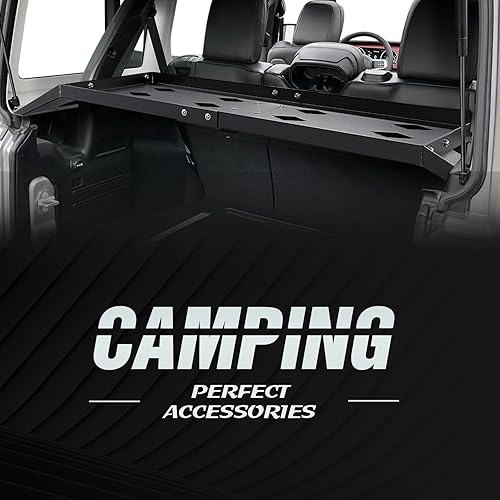 Miniatura 2 de Cesta de carga trasera compatible con Jeep Wrangler JK y JL Unlimited 2007-2024, 4 puertas, estante de almacenamiento interior para maletero