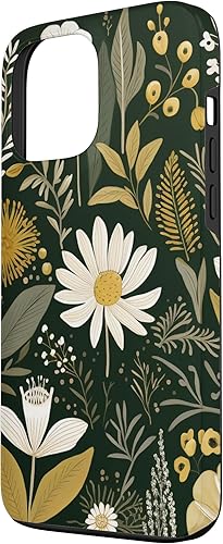 Vista 59 de Funda botánica retro para iPhone 11 Pro Max con diseño botánico bohemio y verde oliva