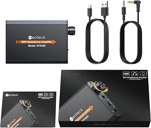 Miniatura 8 de Neoteck Amplificador de auriculares portátil de 0.138 in Interruptor de ganancia de dos etapas, 16-150 ohmios, superficie mate de aluminio