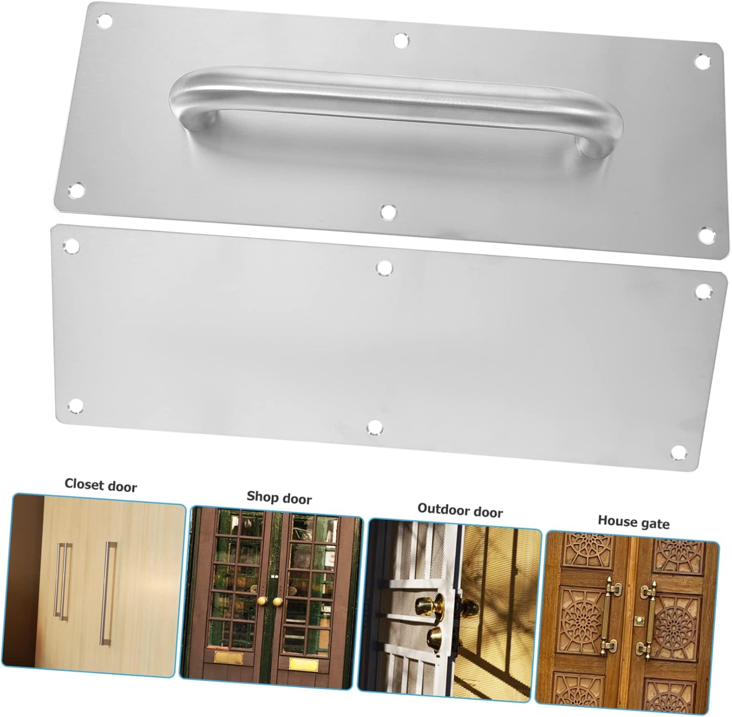 jojofuny Commercial Door Handle Pull Push Attachment Stainless Steel Door Handle for Wooden and Composite Doors with Wide Base for Stability Easy to Install and Use