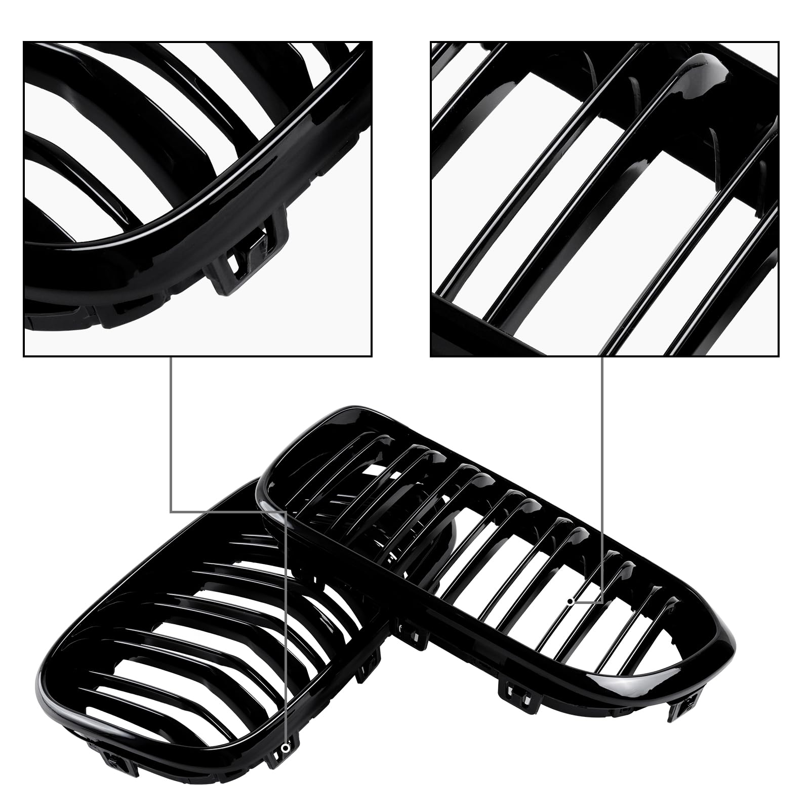 F20 Griglia Radiatore Anteriore Nera Lucida, Compatibile con BMW Serie 1 F20 F21, 2015-2018 (For 1er F20 2015-2017)