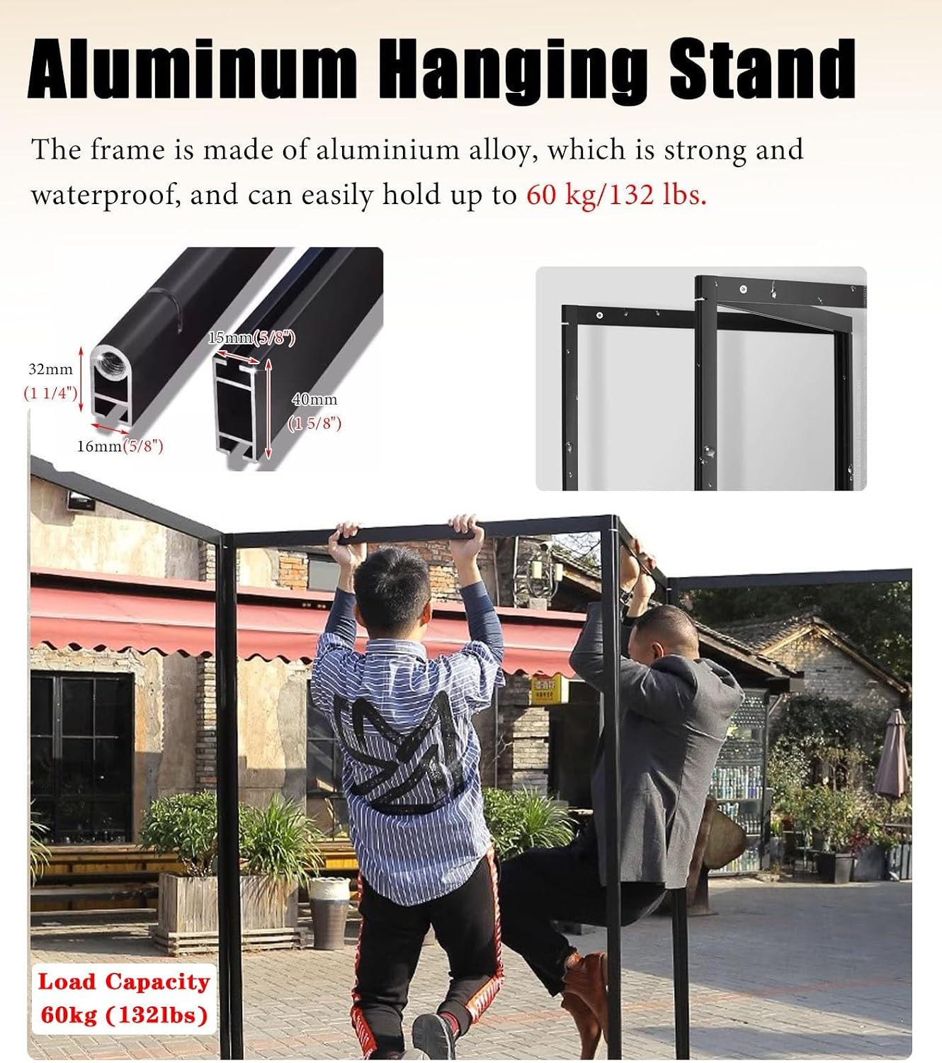 Picture Frame Hanging Wire Brackets, Folding Display Rack for Indoor Outdoor Exhibitions, Photography Stand - Set of 6,5pcs-80x180cm