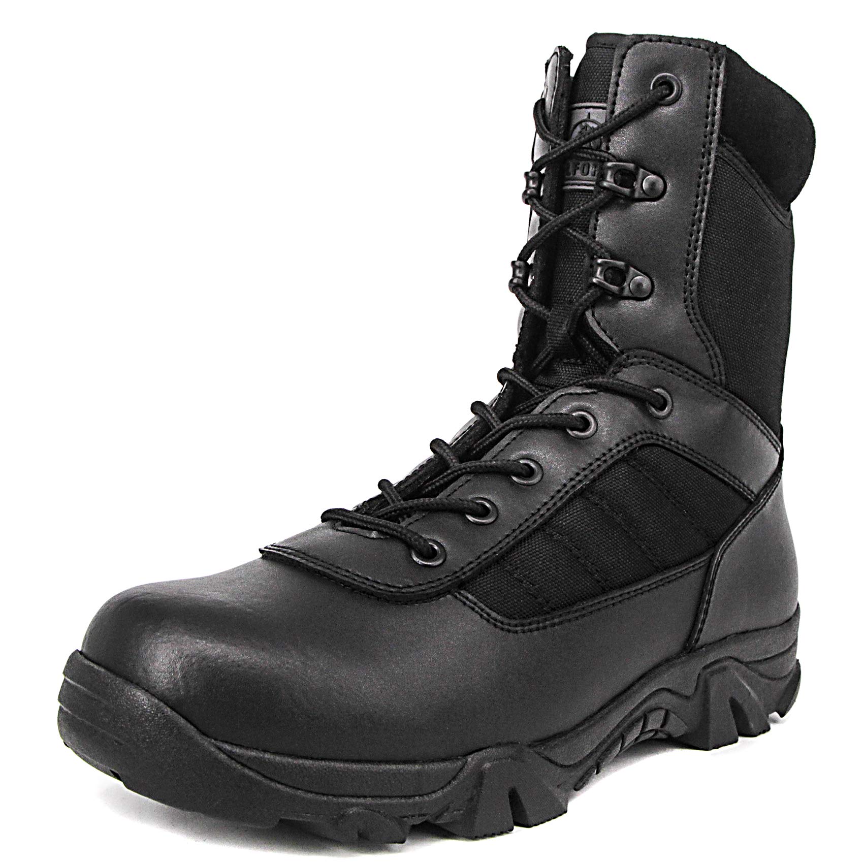 Men’s 8 Inch Military Tactical Boots Combat Desert Duty Work Shoes With Side Zipper