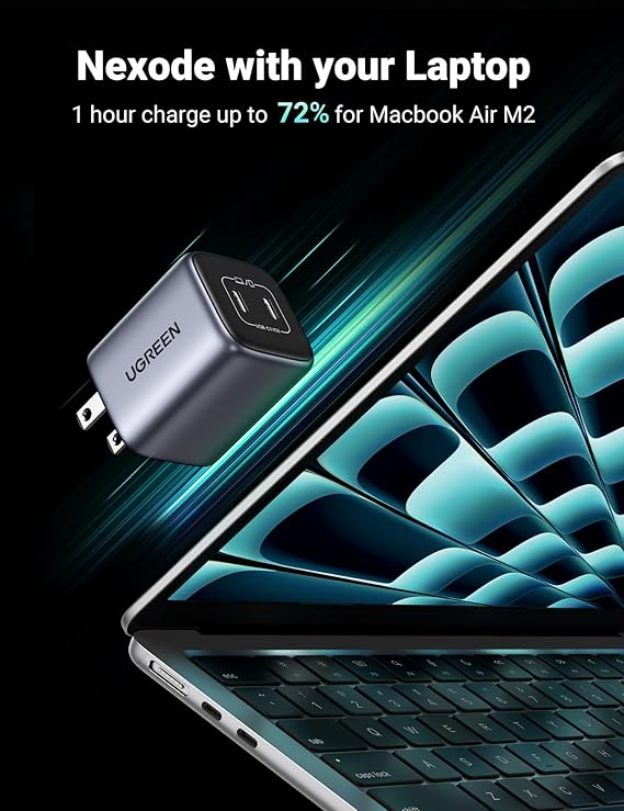 UGREEN 45W USB C Charger for iPhone 17, Nexode 2 Port GaN Foldable PPS Wall Charger Block Support Super Fast Charging 2.0 for Galaxy S26/S25 iPhone 17/16/15, iPad, MacBook Neo/Air, Black