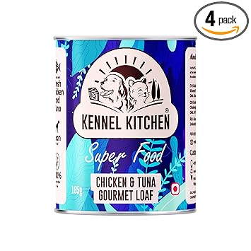 Kennel Kitchen Super Food for Dogs, Chicken and Tuna Gourmet Loaf, Wet Dog Food, 185g, (Pack of 4)