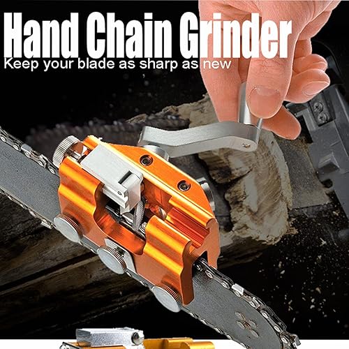 Miniatura 3 de Afilador de motosierra, aleación de aluminio, afilado rápido, fácil de operar, afilado de motosierra, soporte de guía de protección, manivela de