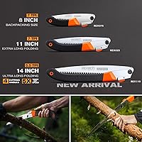 Vista 2 de REXBETI Sierra plegable - Hoja de 8 pulgadas para poda de madera y madera seca, diseño compacto, acero SK-5