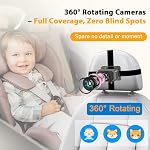 Baby Car Camera for 2 Kids - 7-Inch Split-Screen Monitor, Dual HD 1080P Cameras, Night Vision, 360° Rotatable, Easy Install Backseat Camera for Safety & Convenience - Perfect for Twins or Siblings