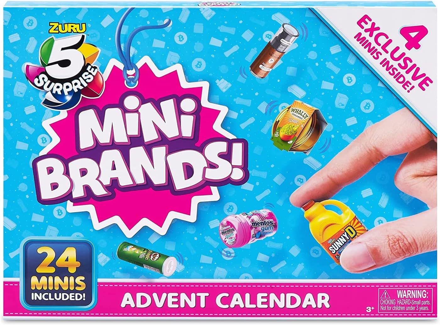 Mini Brands Limited Edition 24 Pack Advent Calendar by ZURU with 4 Exclusive Minis, Mystery Capsule Real Miniature Brands Collectibles, 77261