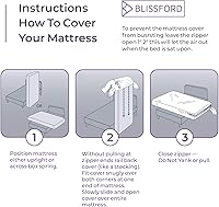 Vista 6 de BLISSFORD Protector de colchón de plástico con cremallera, funda de colchón de vinilo impermeable, funda de colchón resistente y silenciosa