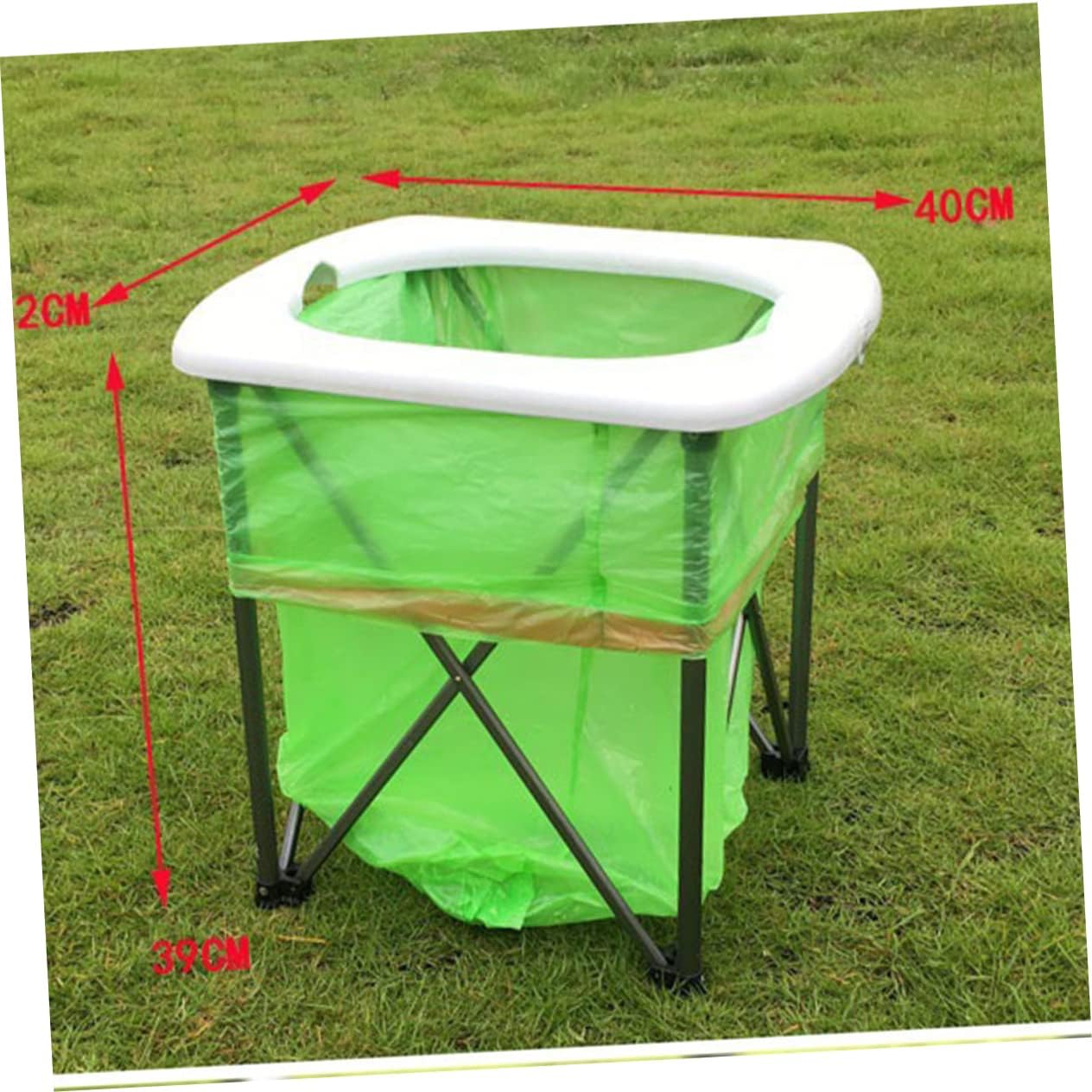 Outdoor Emergency Portable Toilet Collapsible Multi Function Folding Toilet Pedestal Pan for Camping Hiking and Road Trips White