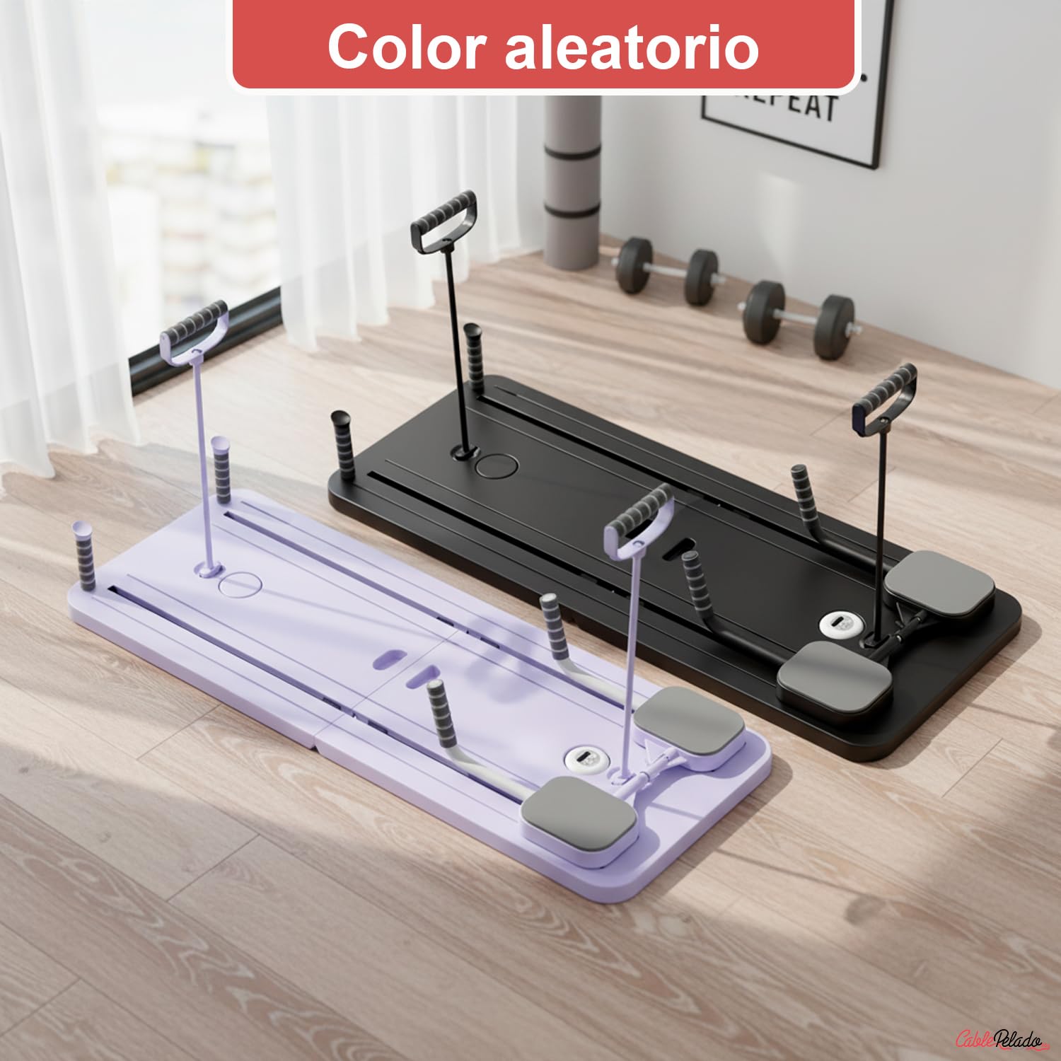 CABLEPELADO - Tabla de Pilates Multifuncional Plegable | Push Up Board de ABS Antideslizante (Carga 150 kg) | Entrenamiento de Pecho, Hombros y Espalda en Casa