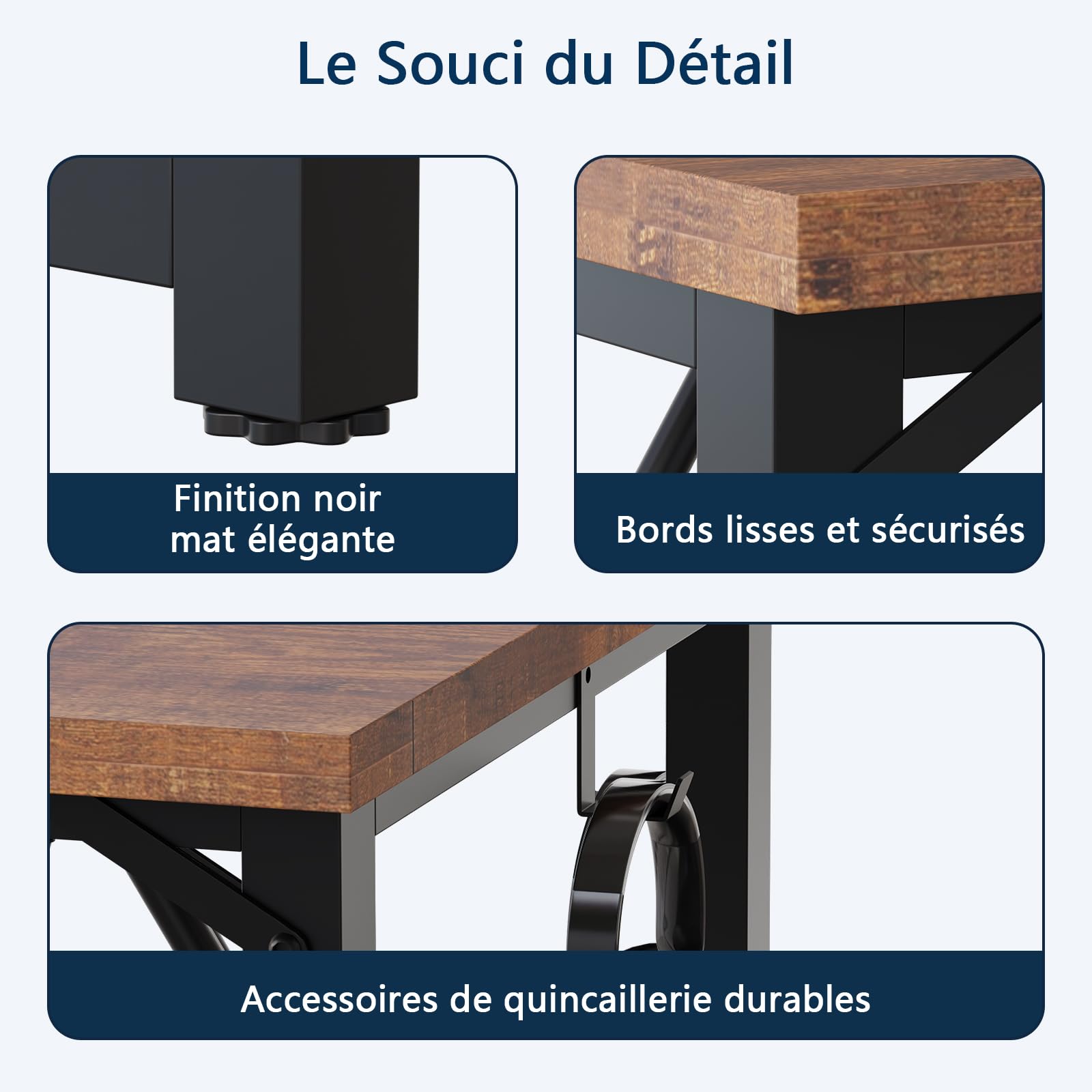 JUMMICO Bureau d'Ordinateur 100 x 50cm, Table, pour Maison, Salon, Marron