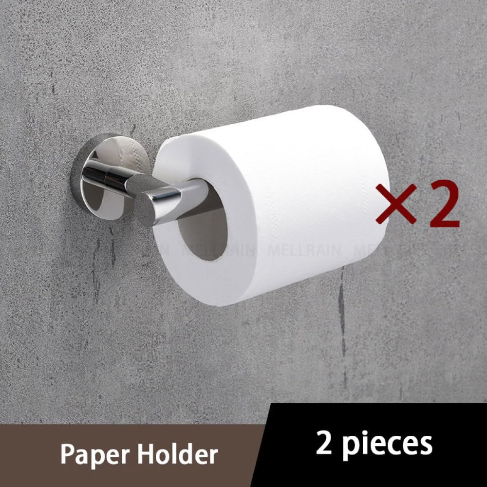 Zestaw akcesoriów łazienkowych Okrągły wieszak na ręczniki Uchwyt na papier toaletowy Pierścień na ręcznik Wieszak na szlafrok Stal nierdzewna, Uchwyt na papier 2 szt
