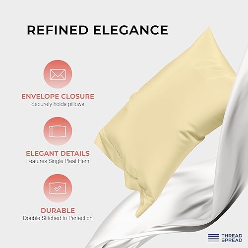 Miniatura 4 de THREAD SPREAD Juego de sábanas de 4 piezas de 100 % algodón orgánico, tejido de percal fresco y fresco, suave, transpirable, ecológico, bolsillo