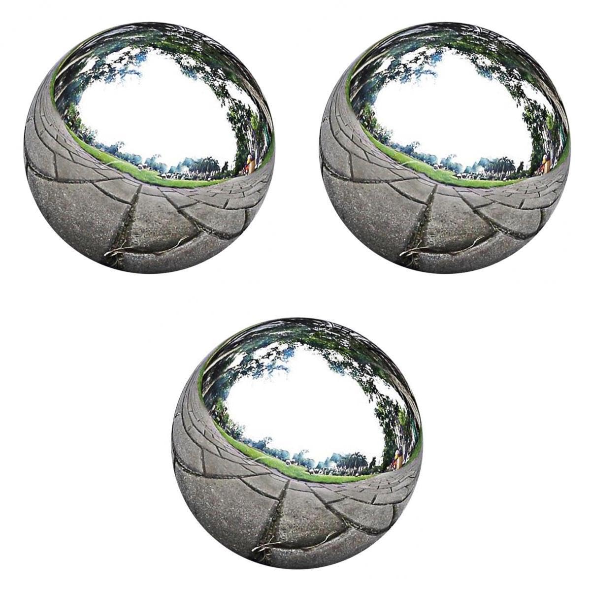MERISHOPP Stainless Steel Mirror Polished Sphere Hollow Round Ball Garden Decor 3pcs
