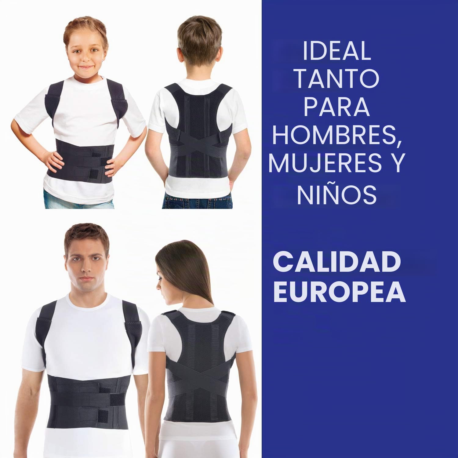 TOROS-GROUP Confort Posture Correcteur et Ceinture de maintien dorsale / 100%-Doublure en Coton - X-Large, Waist/Belly 101-110cm Black