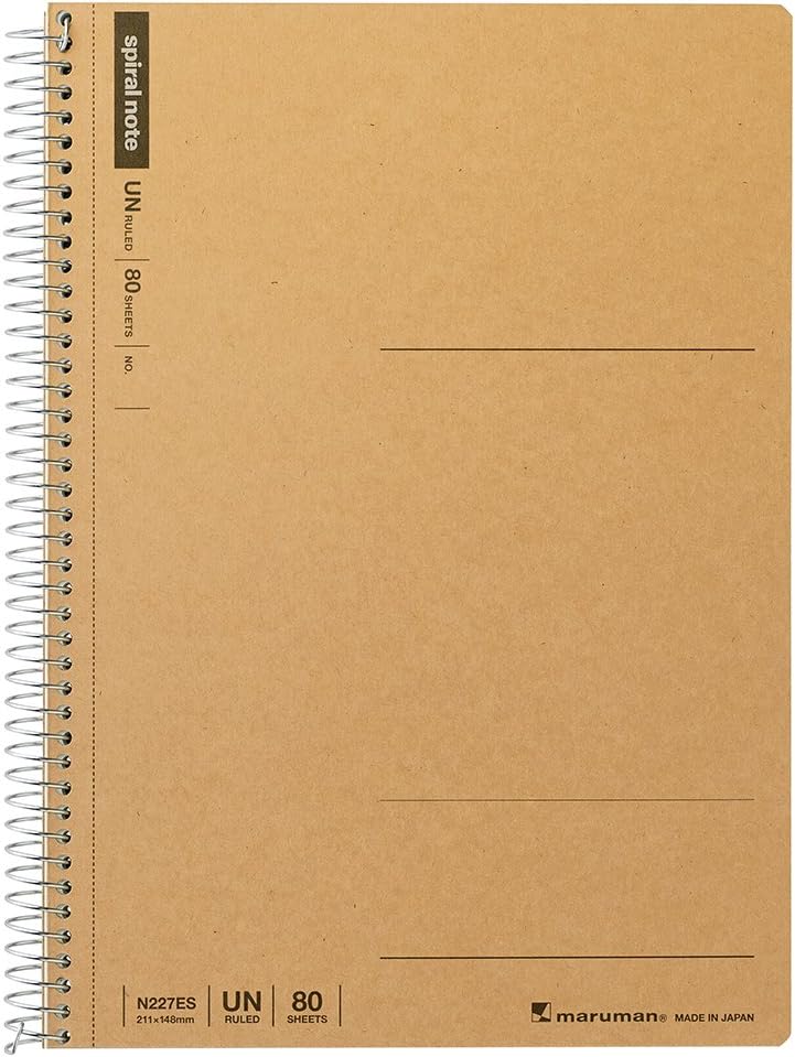 Maruman N227ES Notebook, Ring Notebook, Plain, Basic A5, 80 Pieces, Set of 5
