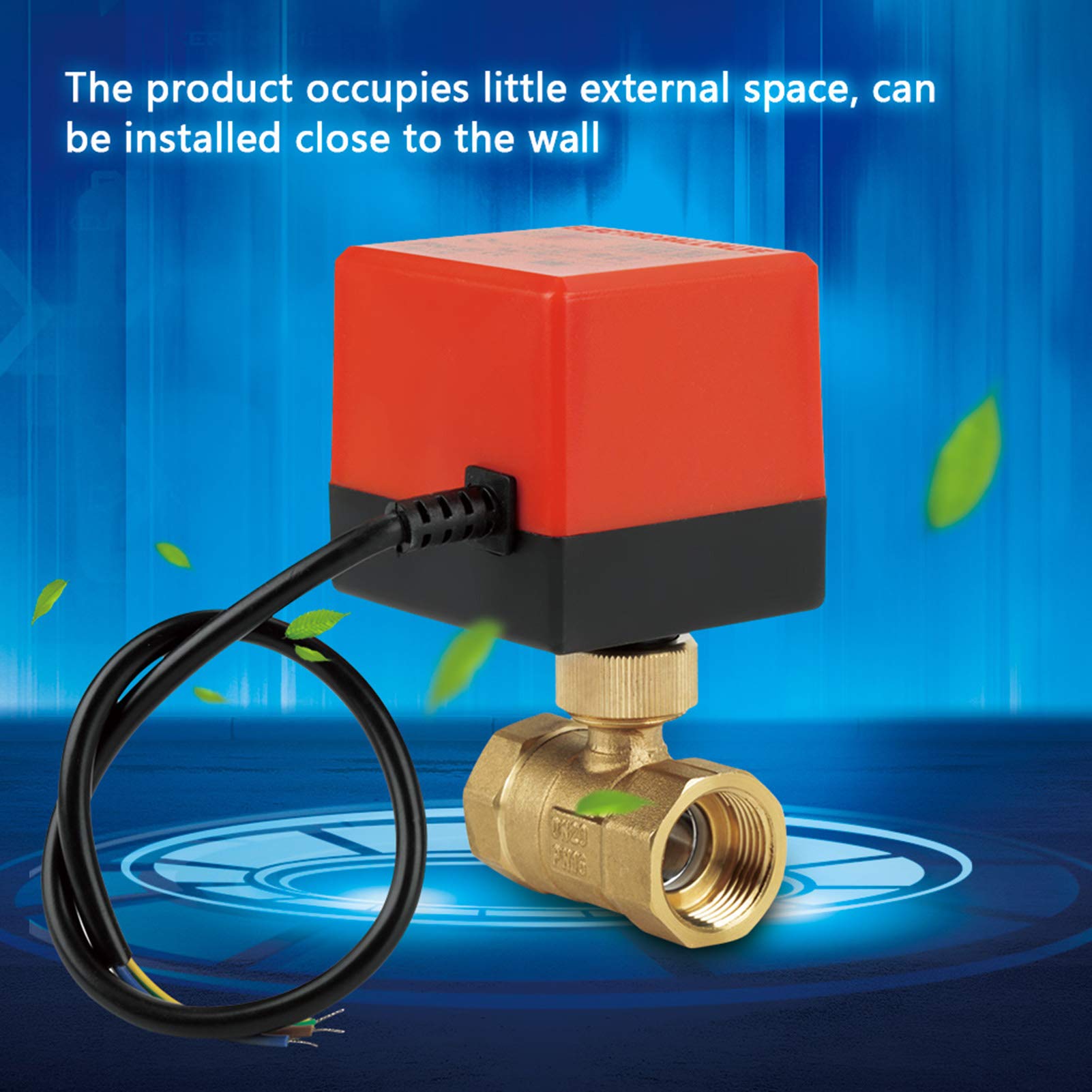 Válvula de bola motorizada de latón DC 12V G3/4 ", válvula de bola eléctrica de 2 vías DN20 para control de flujo