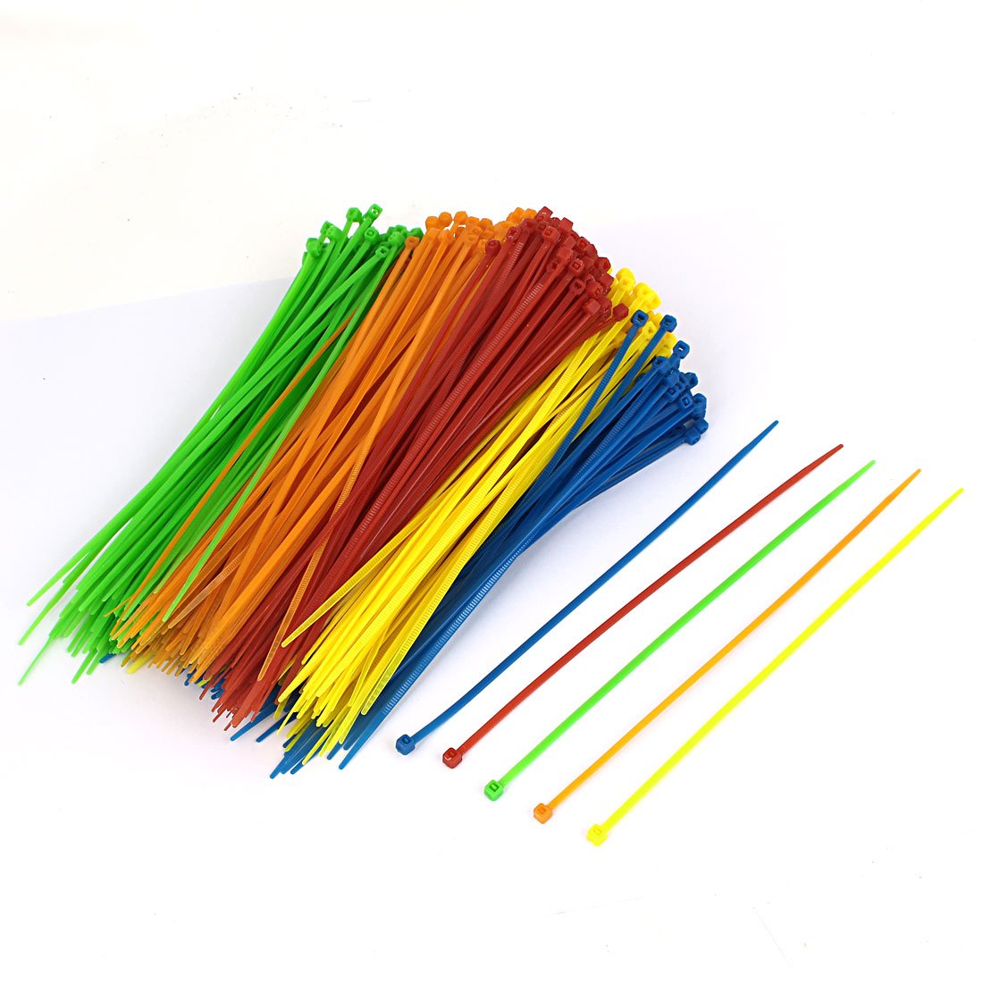 Aexit 3mm x Clamps 200mm Network Cable Cord Wire Nylon Zip Ties Assorted Strap Clamps Colors 500pcs
