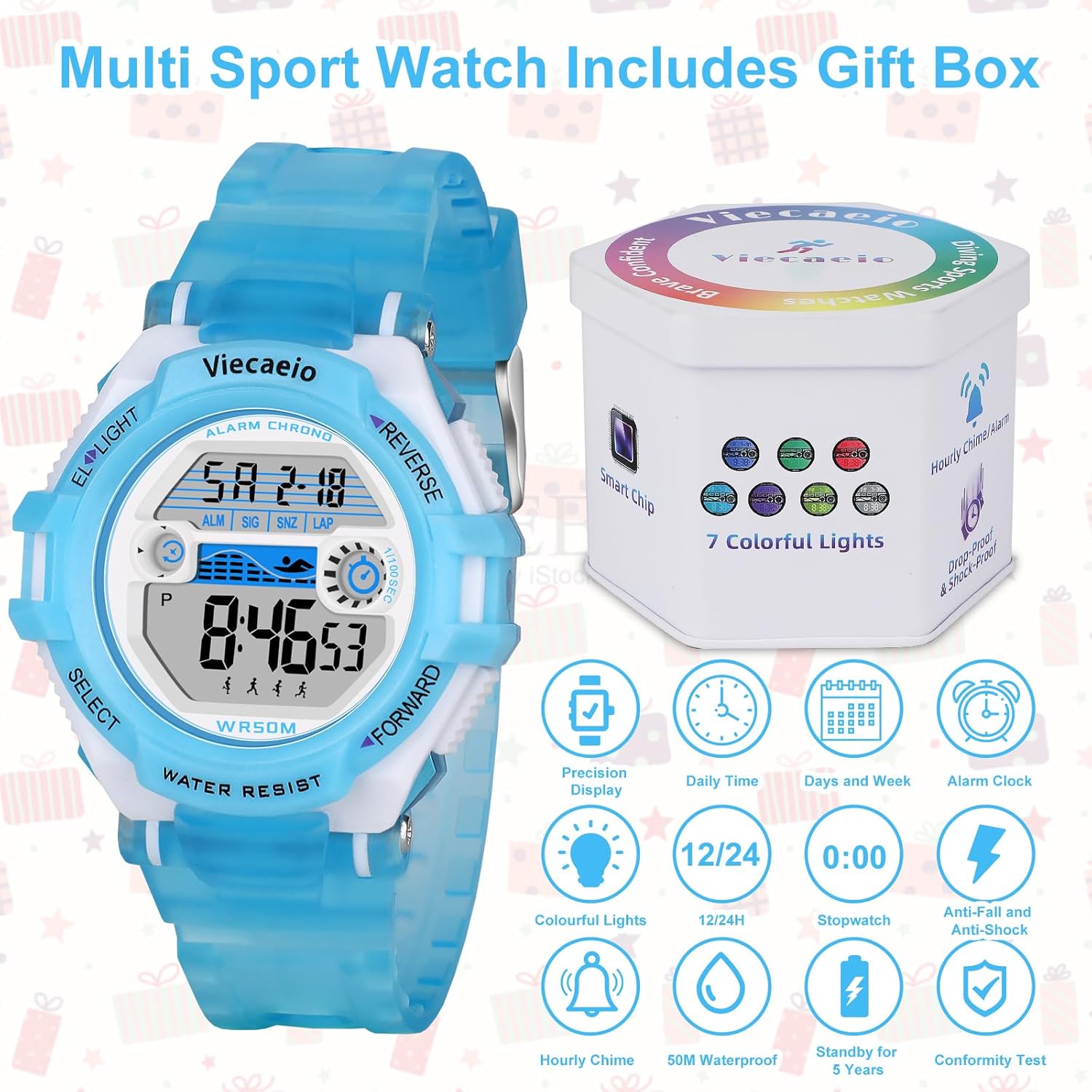 Kids Watches Digital Sport for Boys Girls Outdoor Waterproof Watches with Alarm Stopwatch Colorful Child Wrist Watch Ages 5-17