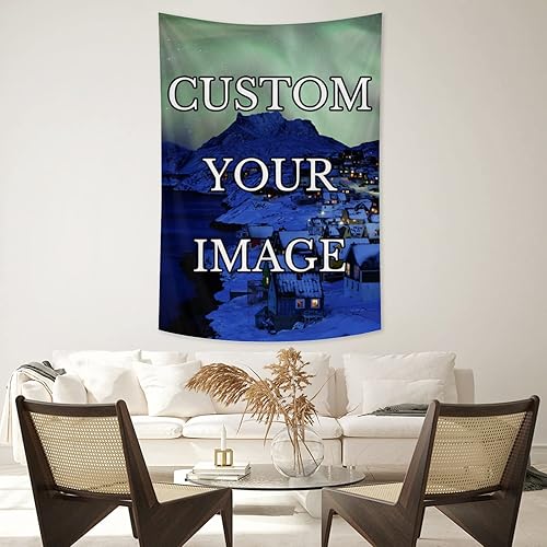Miniatura 3 de kioskbanks Tapiz personalizado con foto para dormitorio, tapiz de pared personalizado con tu propia imagen, telón de fondo para decoración del hogar