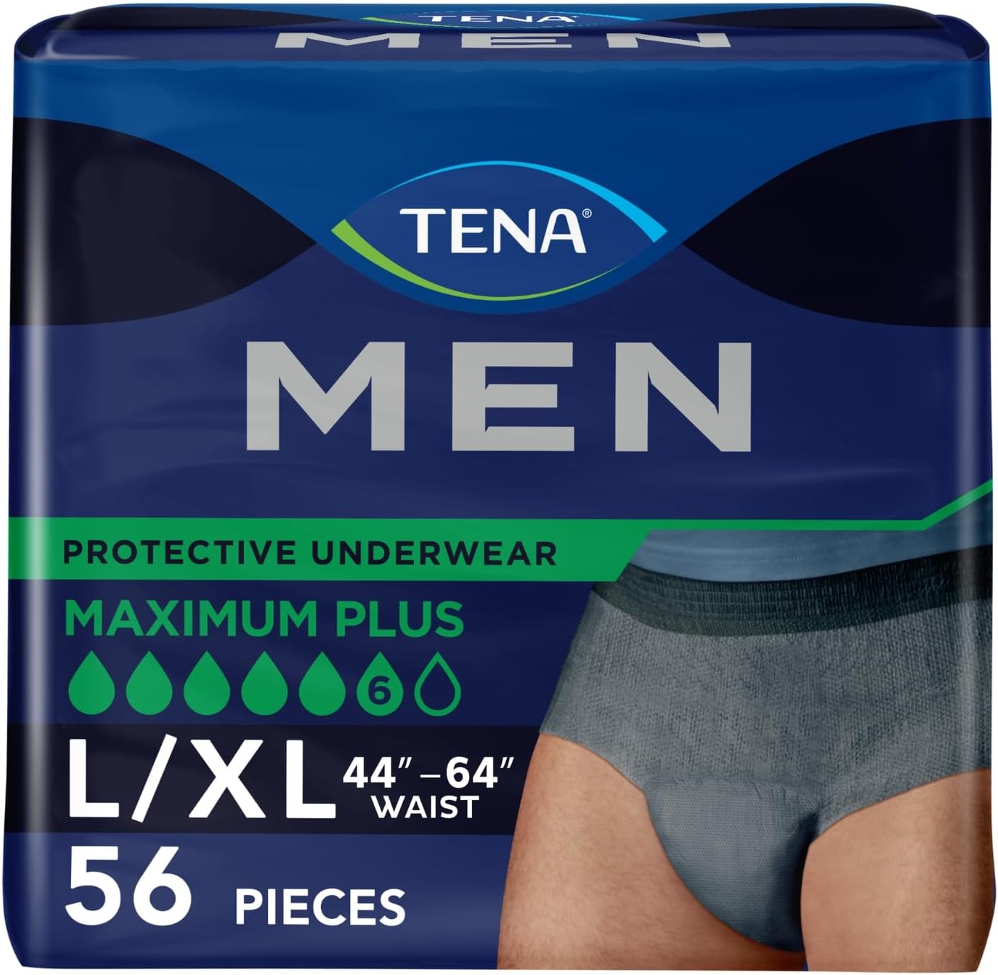 Tena Men Protective Incontinence Underwear, Extra Large, 56 Count