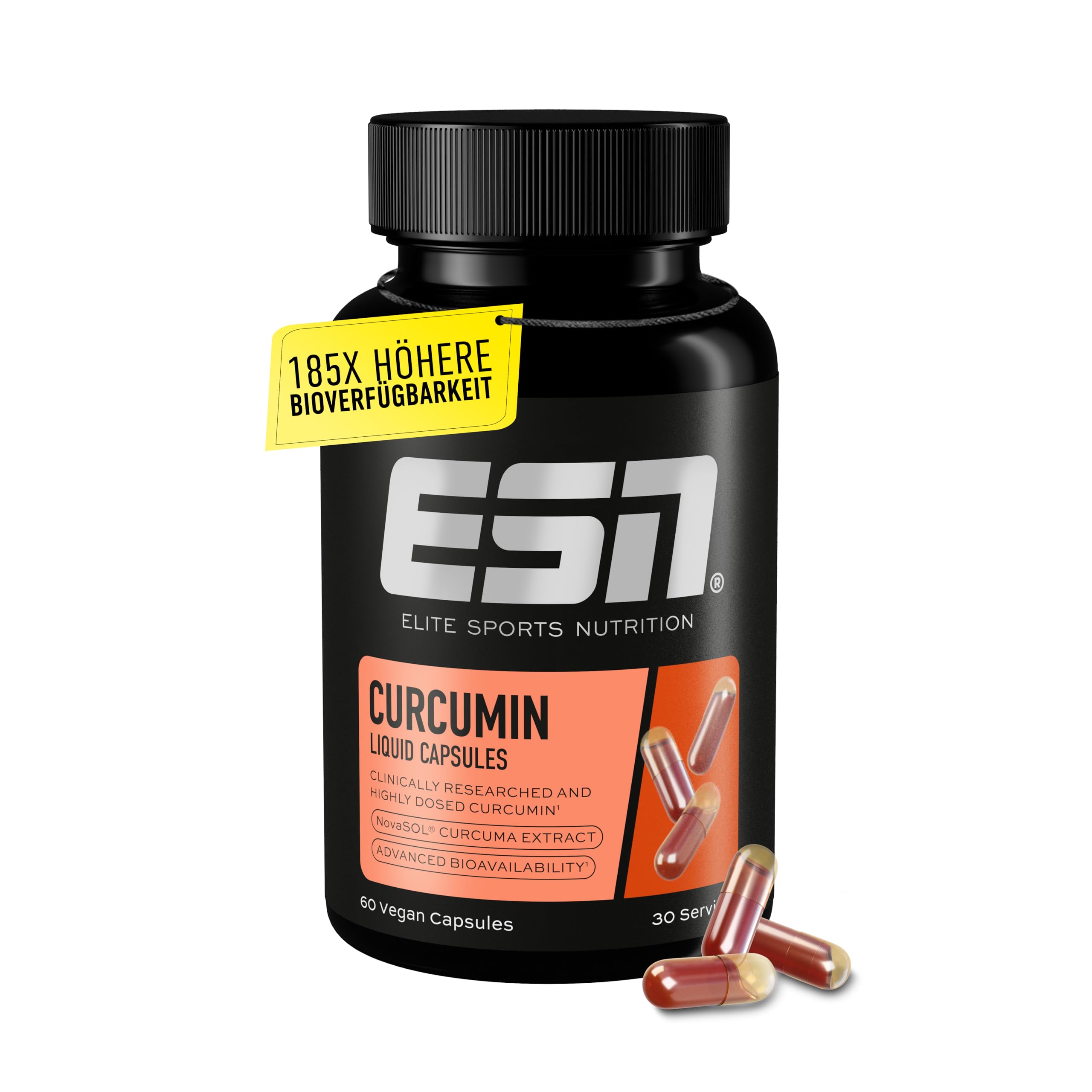 ESN Kurkuma Kapseln – 60 Kapseln, 1000 mg Curcumin pro Portion, NovaSOL