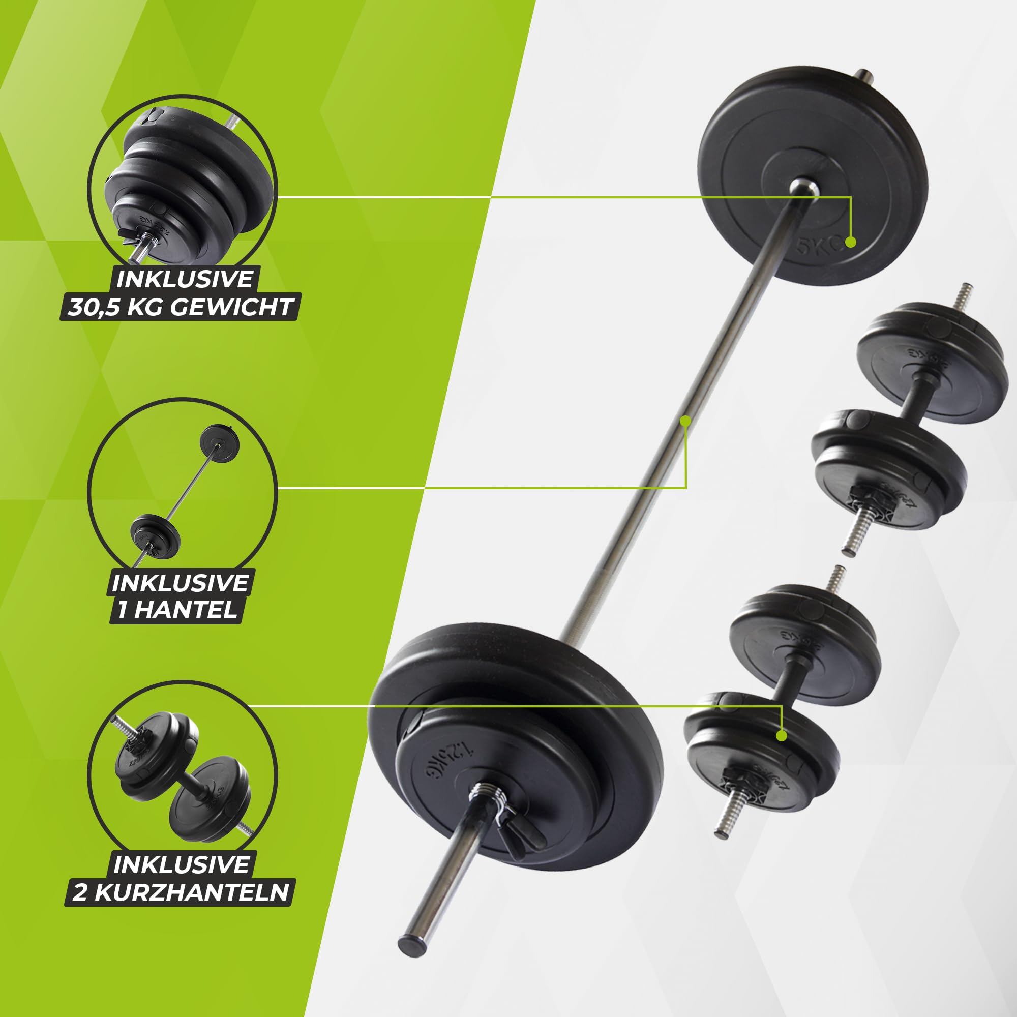 VirtuFit Set di manubri regolabili – Set di manubri con pesi – 30,5 kg – Nero