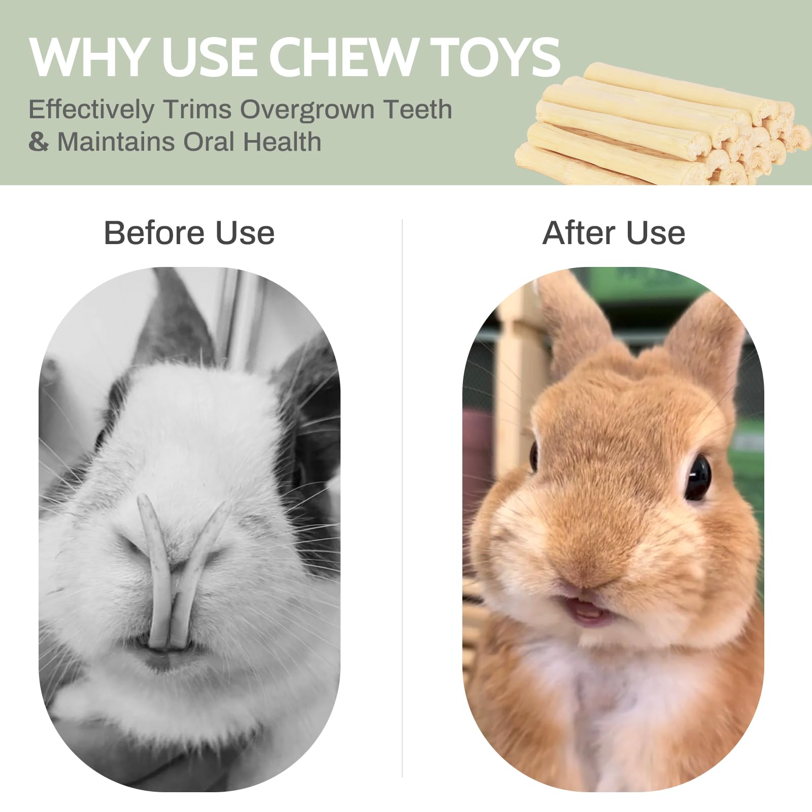JONSìNTY 25–28 Stück 330 g natürliches Bambus-Kauspielzeug für Kaninchen, Meerschweinchen, Hamster, Chinchillas, Kaninchen, Ratten, Zahnen