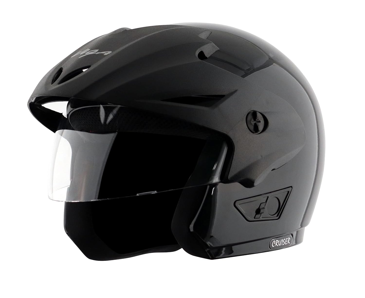 Vega Cruiser ISI Certified Lightweight & Compact with Peak Open Face Helmet for Men and Women with Clear Visor(Black, Size:L) Vega Cruiser ISI Certified Lightweight & Compact with Peak Open Face Helmet for Men and Women with Clear Visor(Black, Size:L)