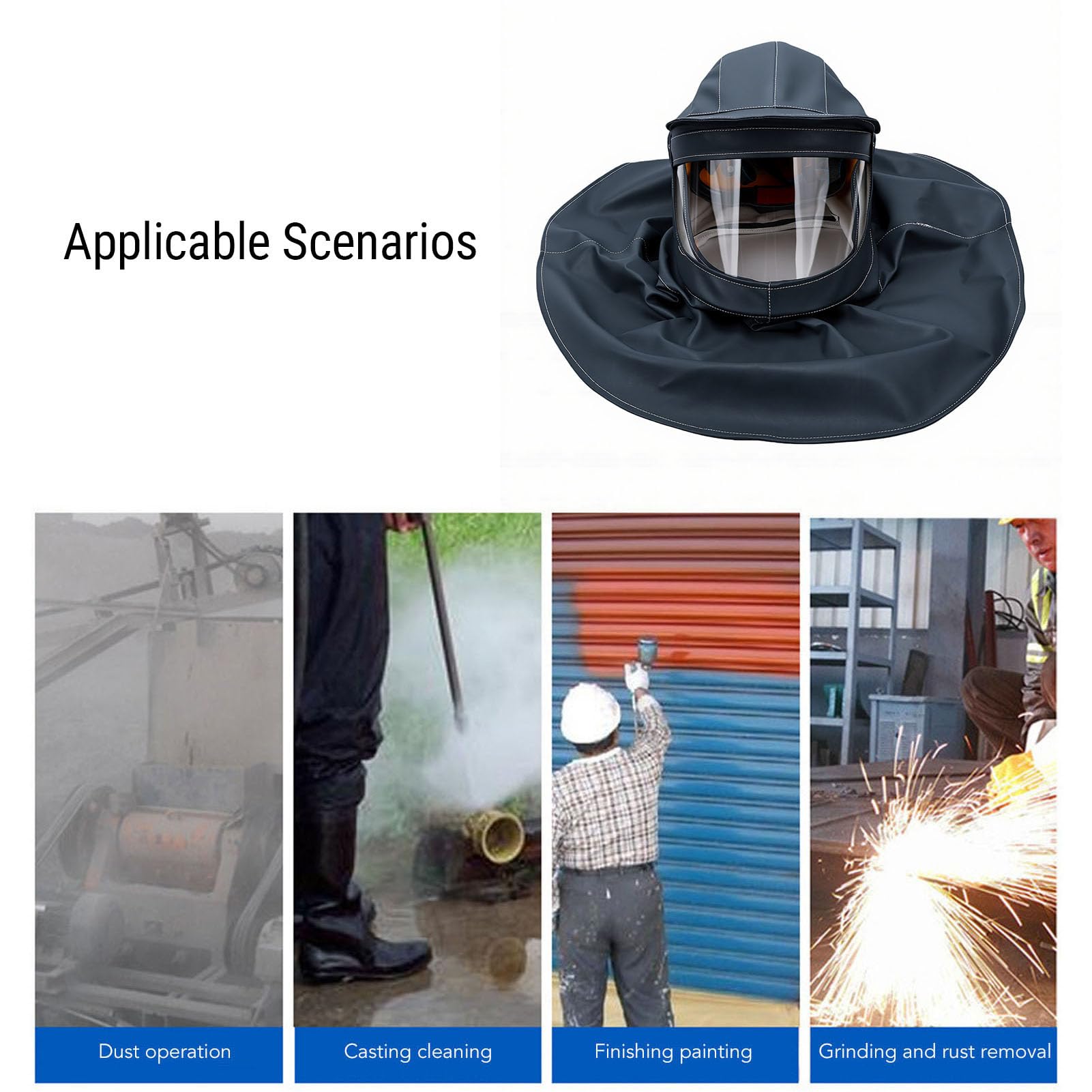 Casque de Sablage avec Lentille Double Couche, Protection Contre