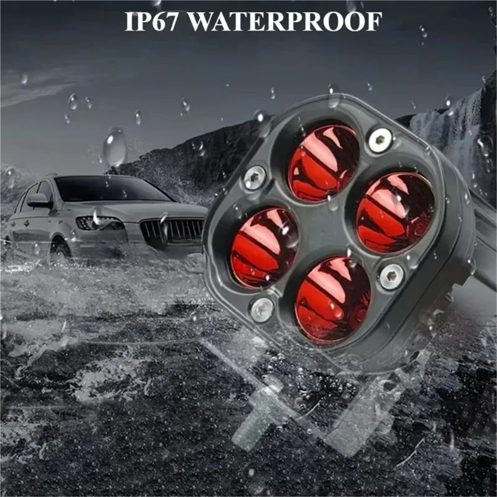 Światła drogowe 4x4 Samochód Terenowy Ciężarówka 12 V 24 V LED | 3 Cale 40 W Kwadratowa Listwa Świetlna Robocza Reflektory Reflektory Przeciwmgielne(4PCS White)