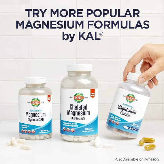 KAL Cal-Citrate+, Calcium Citrate Plus Vitamin D-3 and 500 mg of Magnesium, Healthy Bones and Teeth Support, Gluten Free and Lab Verified for Quality, 60 Servings, 240 Tablets