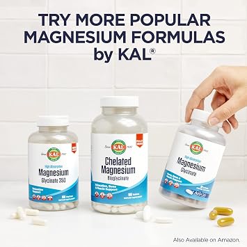 KAL Cal-Citrate+, Calcium Citrate Plus Vitamin D-3 and 500 mg of Magnesium, Healthy Bones and Teeth Support, Gluten Free and Lab Verified for Quality, 60 Servings, 240 Tablets