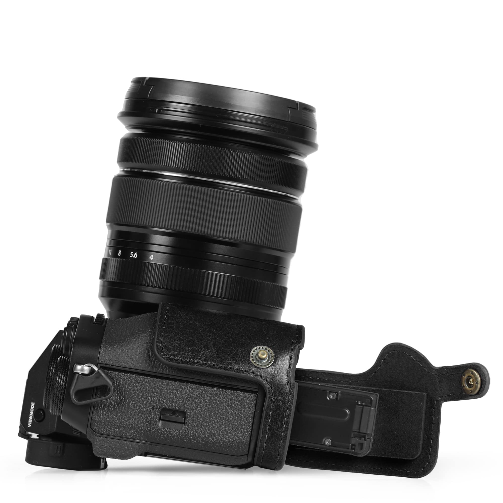 MegaGear Ever Ready Genuine Leather Camera Case Compatible with Fujifilm X-T5 (16-80mm)(Noir)