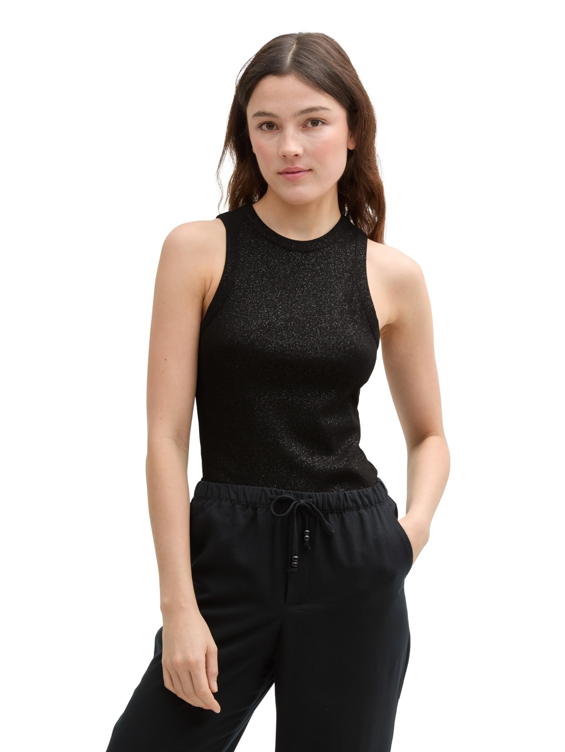 Tom Tailor Denim Women's 14482 - Deep Black 1047120 Top, 14482-Deep Black, L