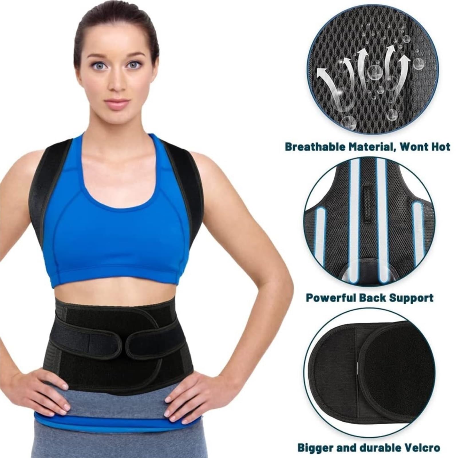 TTDGYYXW Supporto per la Schiena Supporto per la Schiena Regolabile Completo Correttore Collo Clavicola Spalla Supporto per la Schiena Cintura di Supporto(XL)