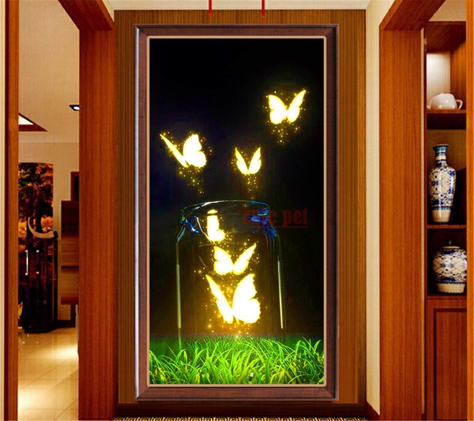 Kit de peinture diamant broderie 5D grand format 40x80cm motif papillon brillant et strass carrés