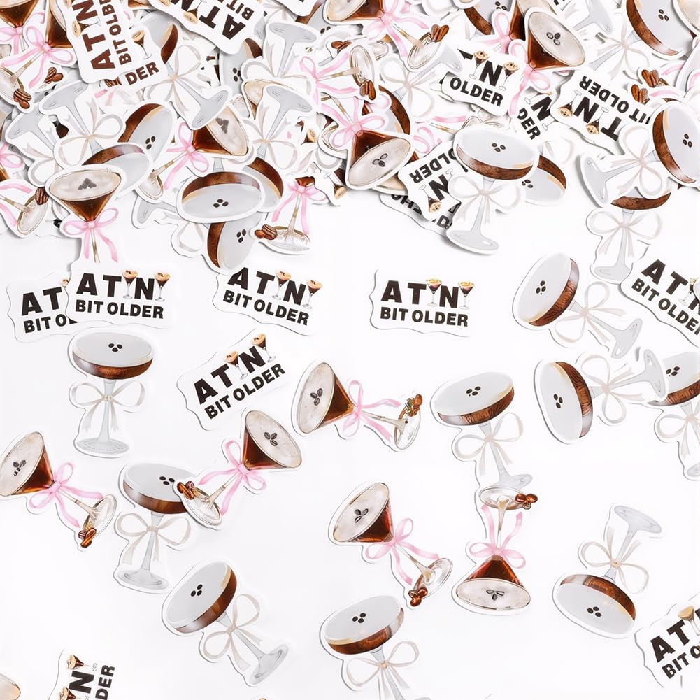 SOFPLATE 1 Box about 300Pcs Espresso Martini Confetti Tini Bit Older Party Decoration Bachelorette Table Scatter Cocktail Theme Paper Confetti for Birthday Bridal Shower Party Table Centerpieces Decor