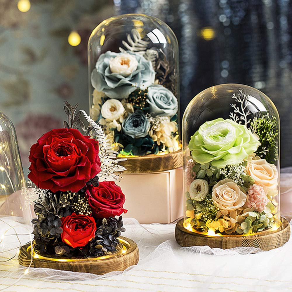Eternal Rose Gift for Mum, Real Rose, Preserved Flower with Mom Necklace, Birthday, Mother's Day Gift, Valentine's Day Gift for Mum, Grandma, Wife, L, Plastic