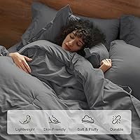 Vista 3 de PHF - Juego de edredón de 7 piezas, tamaño California King, ligero y en una bolsa, con juego de sábanas de 18" para todas las estaciones, ropa
