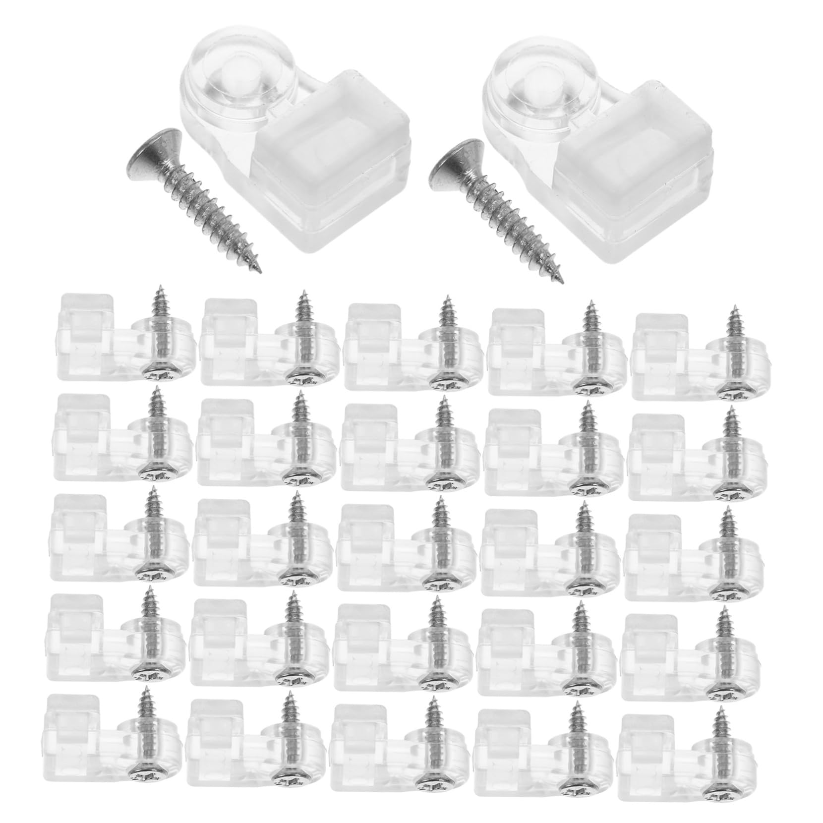 SEWOART 50Pcs Glass Clips for Cabinet Doors Retainer Clamps for Mirrors and Glass Panels Invisible Design for Secure Mounting Wardrobes and Storage Cabinets