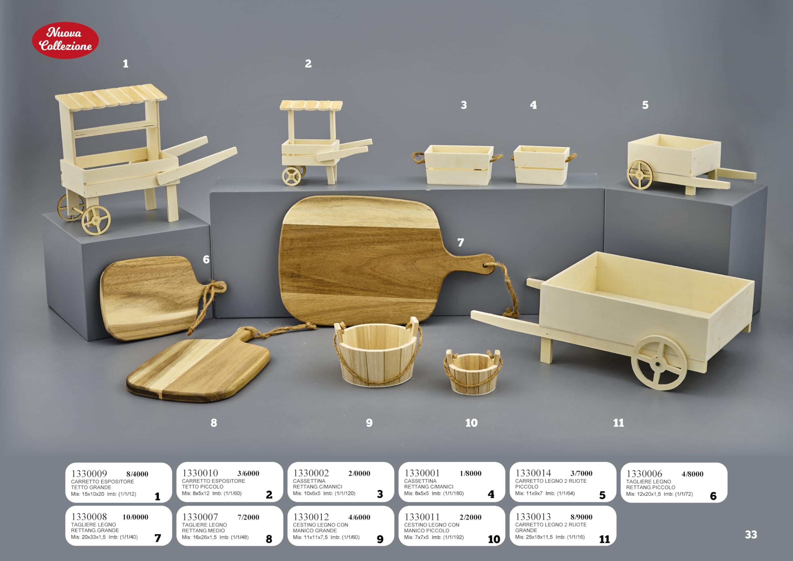 Doni Bomboniere Idee 10PZ Carretto Espositore in Legno con Cesto Porta Bamboniere per Allestimenti Originale La Tua Cerimonia (Matrimonio Comunione Battesimo) Compleanni Festa 18 Anni Arredare Un
