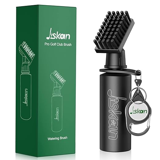 Pro golf club brush cleaner with retainer clip and squeeze water bottle - 7. 5 inches, 4 ounces - essential accessories and gifts for men