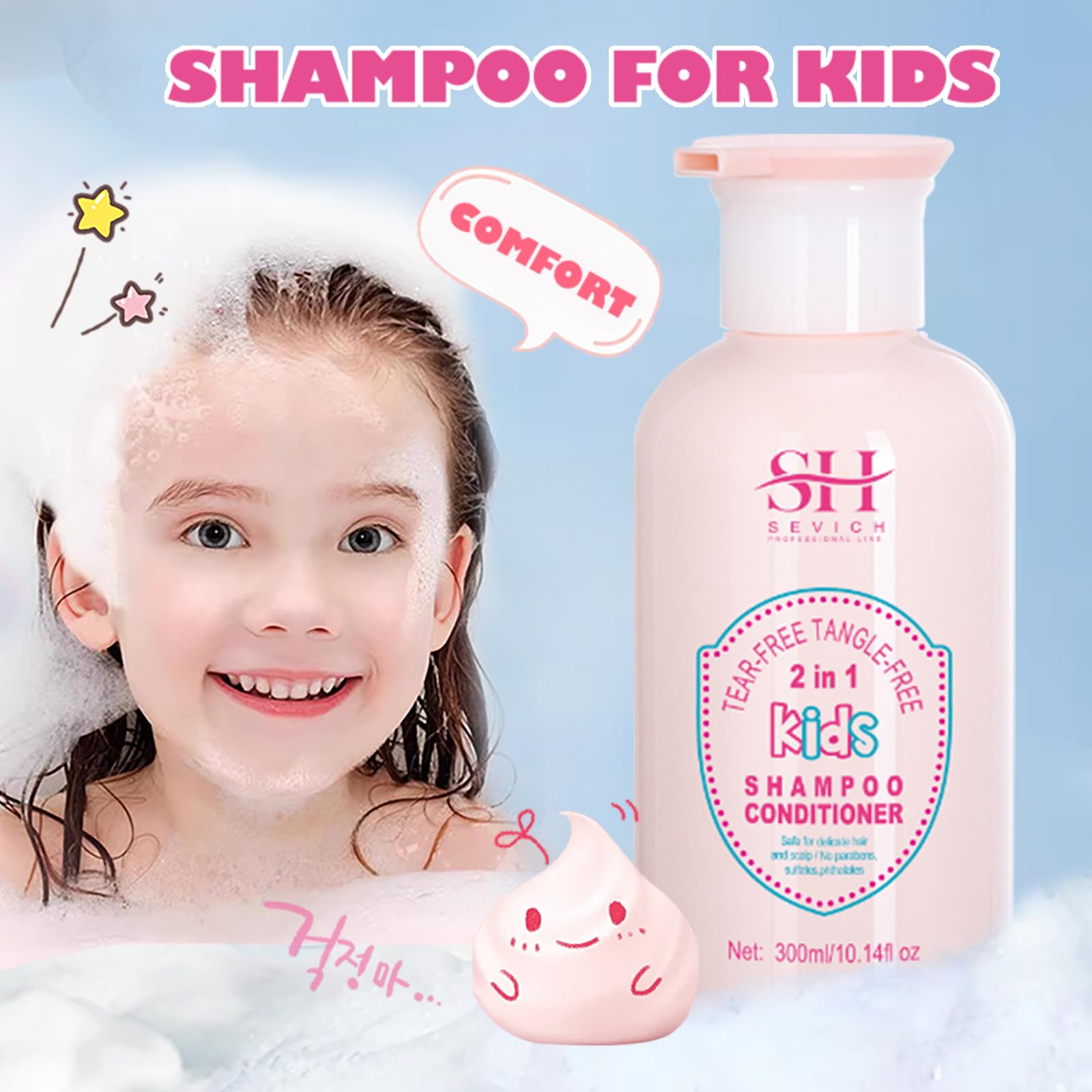 SEVICH Kids 2-in-1 Shampoo & Conditioner, Tear-Free, Gentle Nourishing Hair Care - Image 4