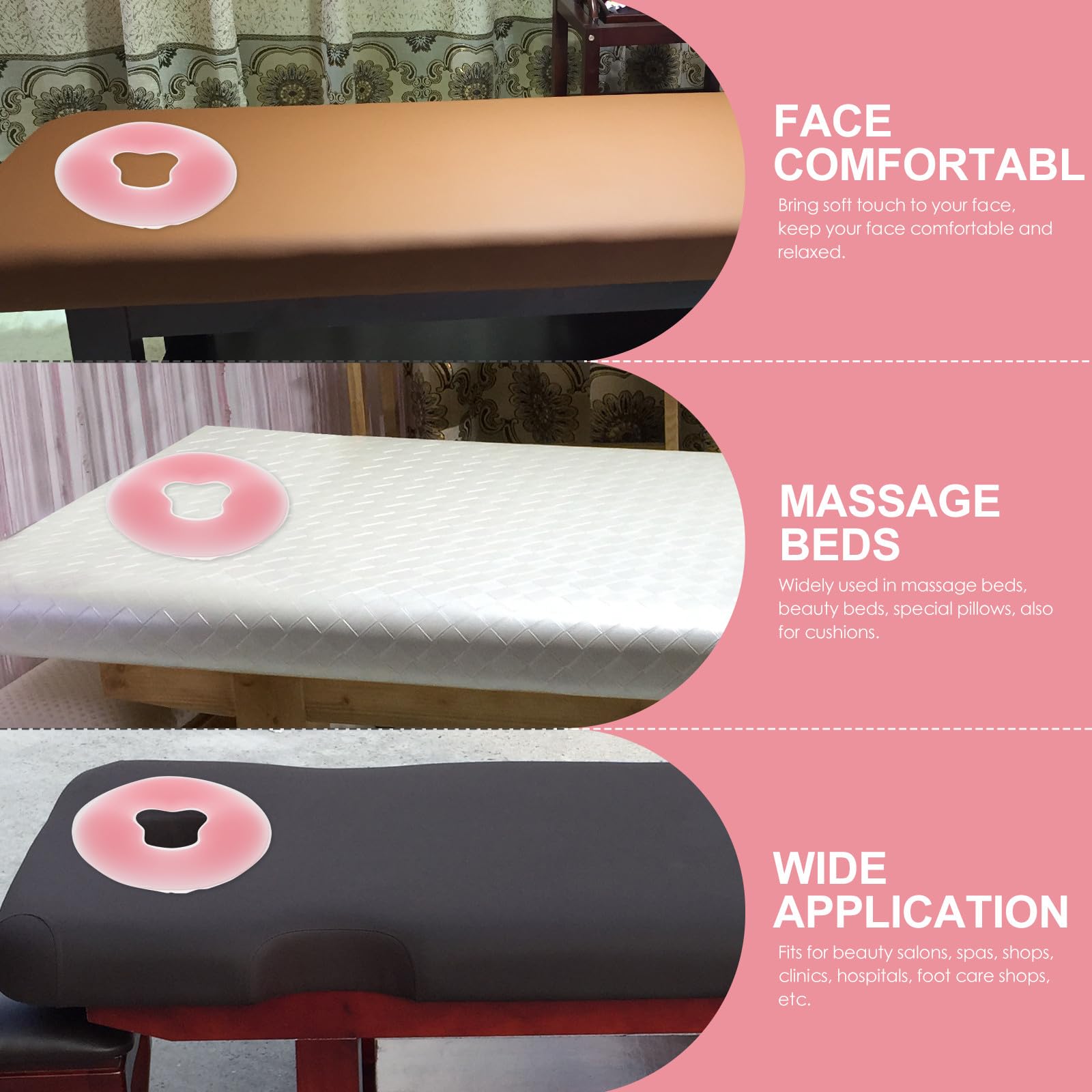 ULTECHNOVO Cuscino per Viso in Silicone Rosa per Massaggio, Poggiatesta Comodo e Rilassante per Spa e Saloni di Bellezza