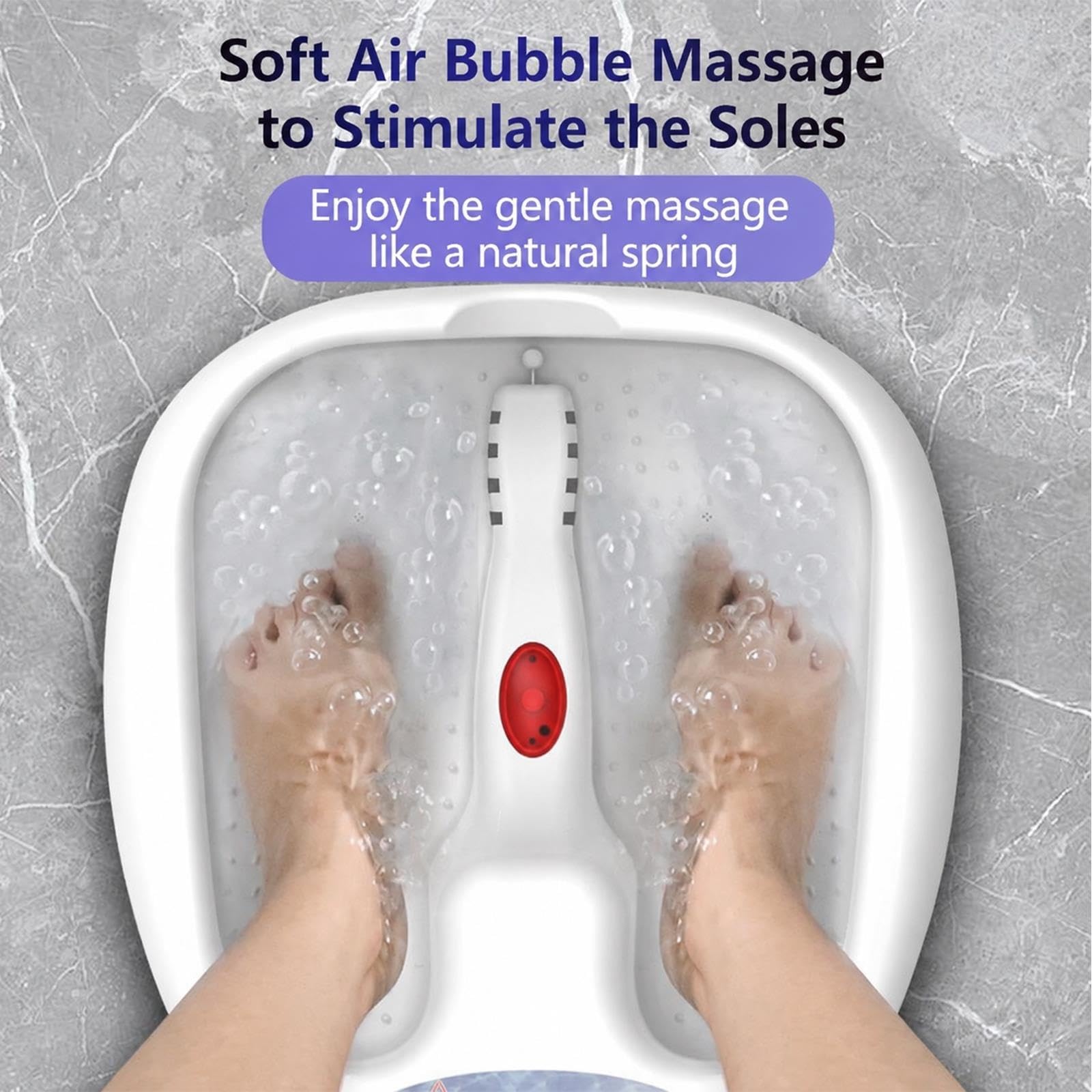 Pediluvio Riscaldato, Controllo della Temperatura Regolabile | Funzione Massaggio Bubble Jet,Design Inferiore Antiscivolo,Design Taglio Basso 6,5 ​​pollici(15.6x14.8x6.5in)
