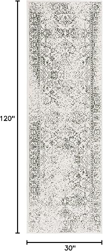 Miniatura 290 de Safavieh colección Adirondack - Alfombra de área, 6 x 9 pies, gris y azul, diseño oriental desgastado, no desprende pelusa, fácil cuidado, ideal