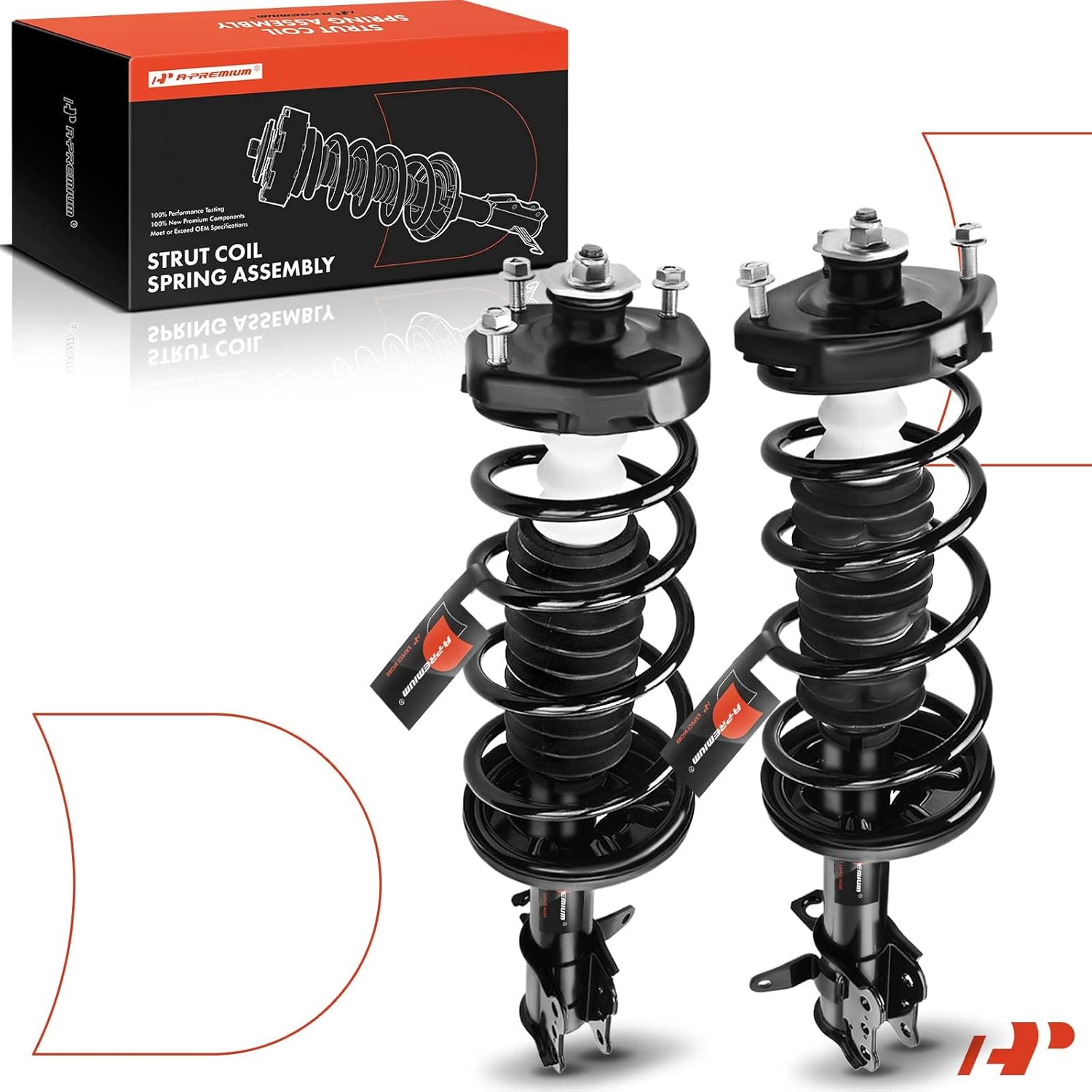 A-Premium Rear Struts Compatible with Mazda Protege 1999-2003, Exc. MP3 Model - 2x Replacement Suspension Complete Strut Assembly Shock with Coil Spring